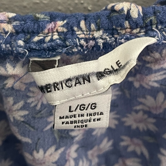 American Eagle Outfitters Blue Floral Crop Top - Picture 4 of 7